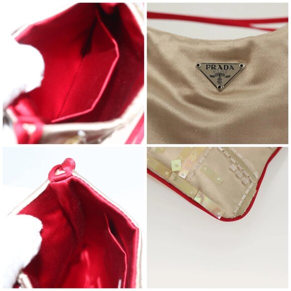 PRADA Hand Bag Satin Beige - Picture 11 of 15